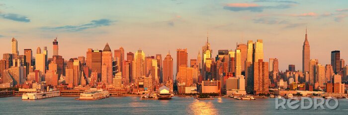 Poster Skyline bei Sonnenuntergang