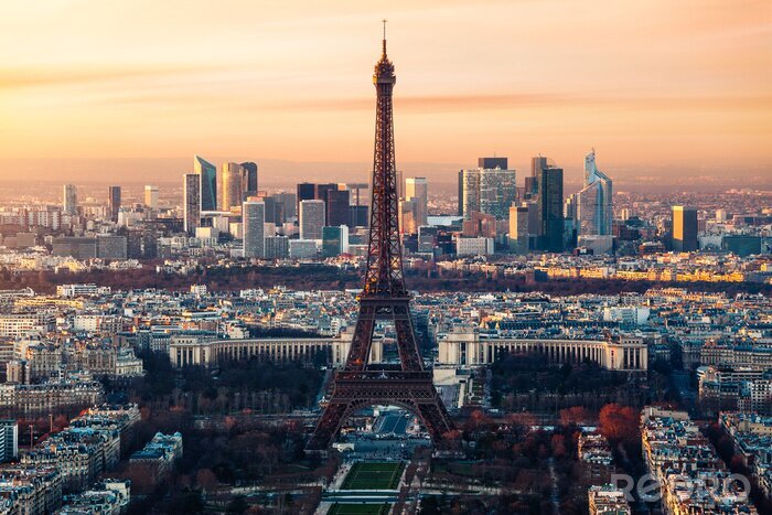 Poster Skyline mit Eiffelturm