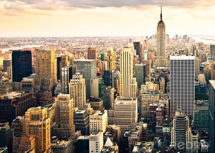 Poster Skyline New York City in monochromatischen Farben