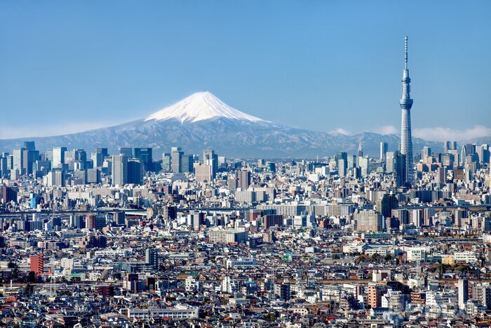 Poster Skyline Tokio im Winter
