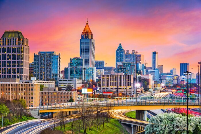 Poster Skyline von Atlanta in Georgia