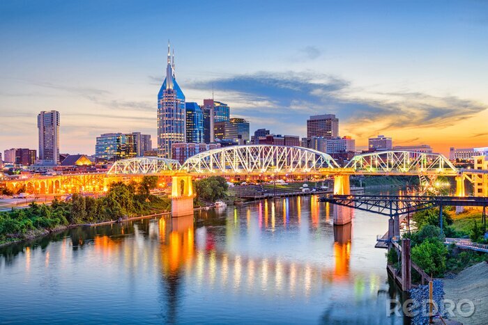 Poster Skyline von Nashville in Tennessee