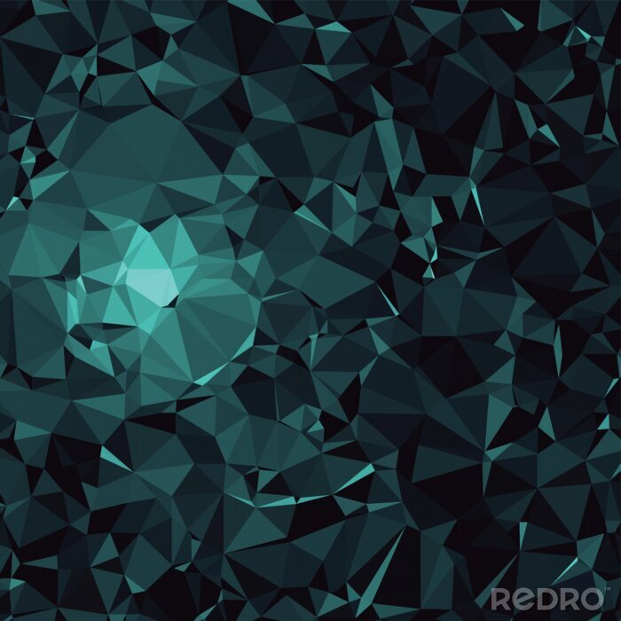 Poster Smaragdgrüne Geometrie 3D