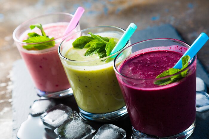 Poster Smoothies mit Minzeblättern