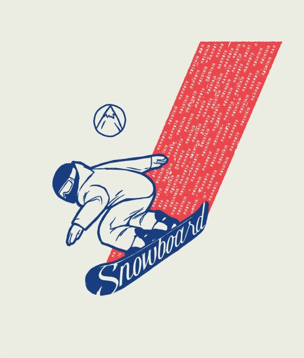 Poster Snowboard große Luft