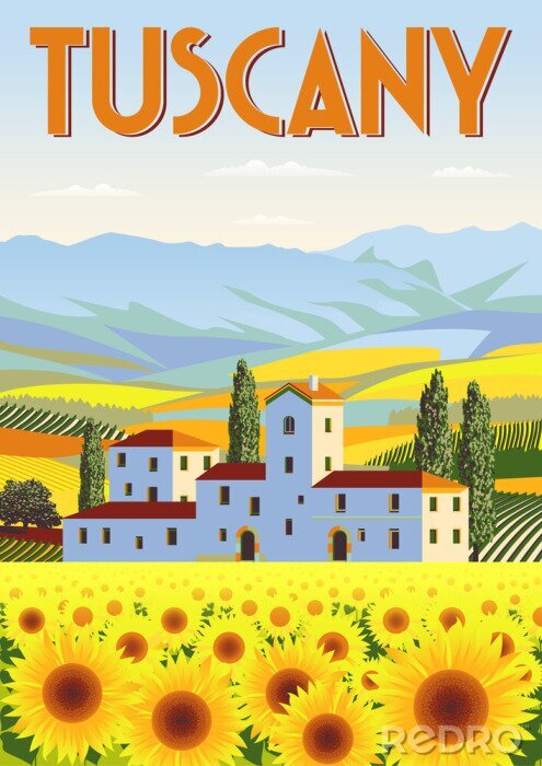 Poster Sommer in der Toskana auf Grafik
