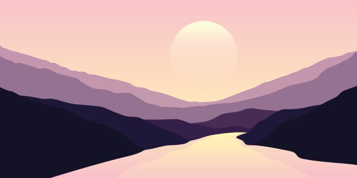 Poster Sonnenaufgang am Fluss