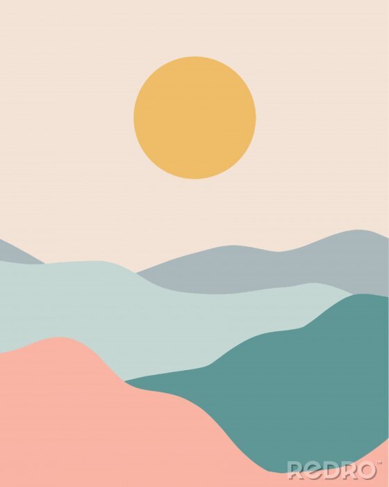 Poster Sonnenaufgang in Pastellfarben
