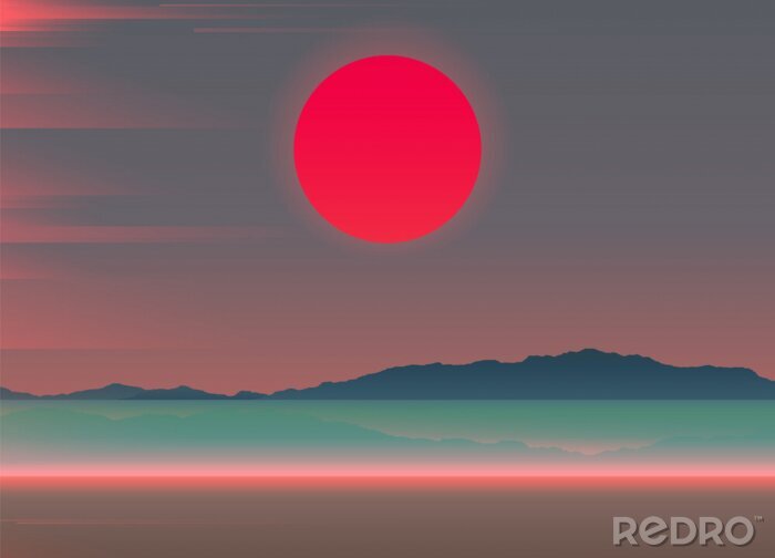 Poster Sonnenaufgang Meer im Sommer
