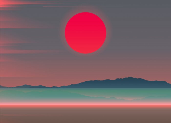 Poster Sonnenaufgang Meer im Sommer