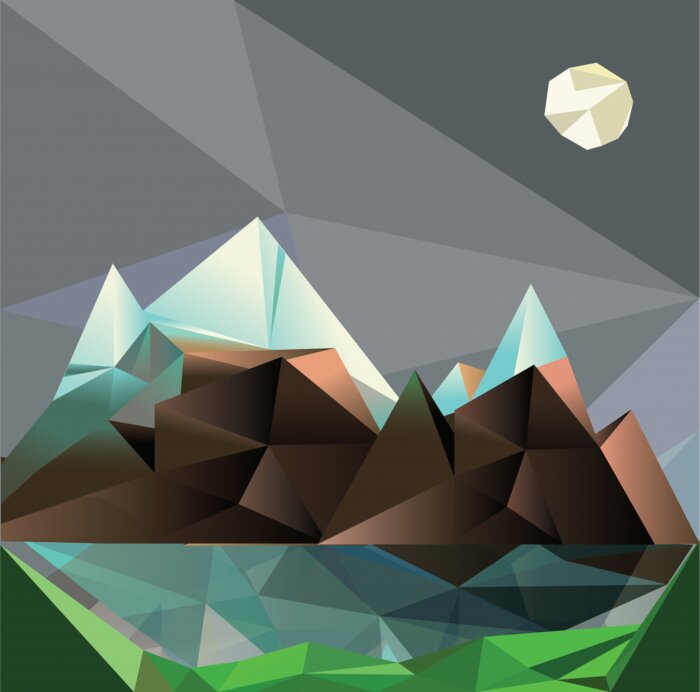 Poster Sonnenaufgang über Berggipfeln