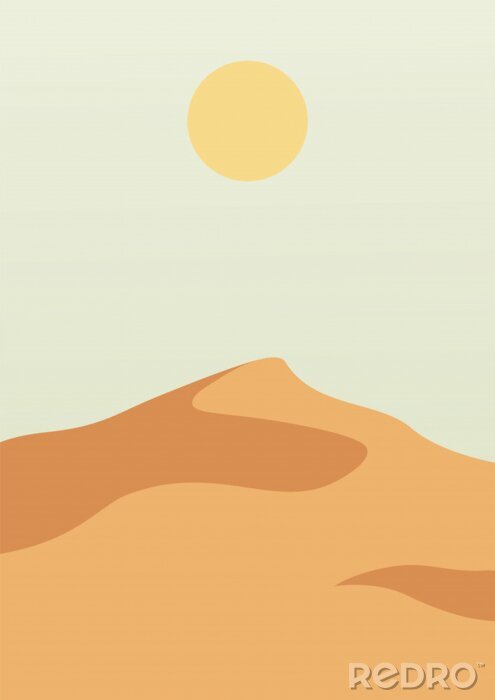 Poster Sonnenaufgang über einem Wüstenberg