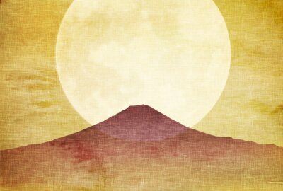 Poster Sonnenaufgang und Berg