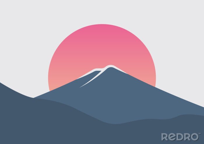 Poster Sonnenaufgang und Berg Fuji