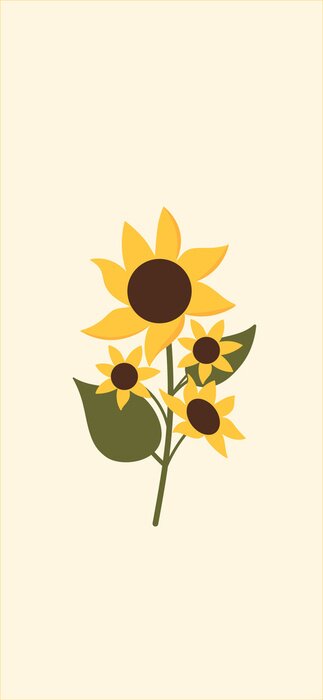 Poster Sonnenblume auf einer minimalistischen Illustration