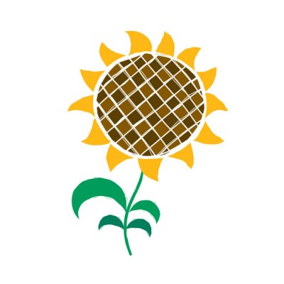 Poster Sonnenblume Grafik modern Strich