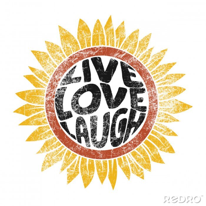 Poster Sonnenblumen Grafik voller Liebe