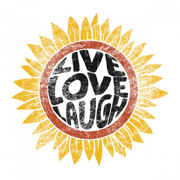 Poster Sonnenblumen Grafik voller Liebe