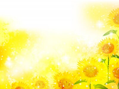 Poster Sonnenblumenfeld magischer Blitz