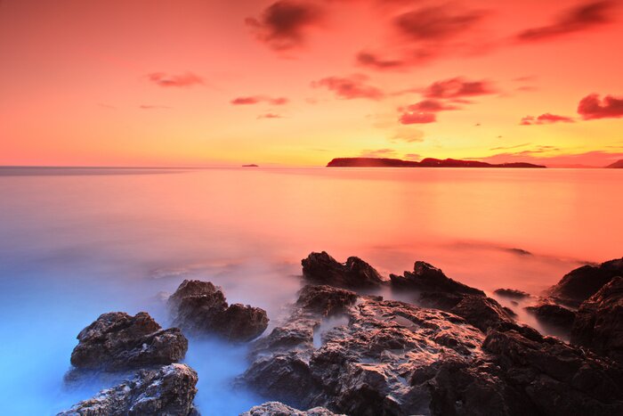 Poster Sonnenuntergang am Meer in Kroatien