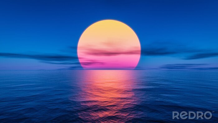 Poster Sonnenuntergang am Meer spektakulär