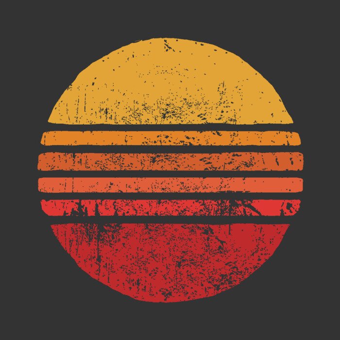 Poster Sonnenuntergang auf einfacher Illustration