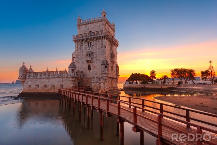 Poster Sonnenuntergang in Lissabon