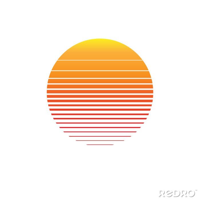 Poster Sonnenuntergang mit Streifen