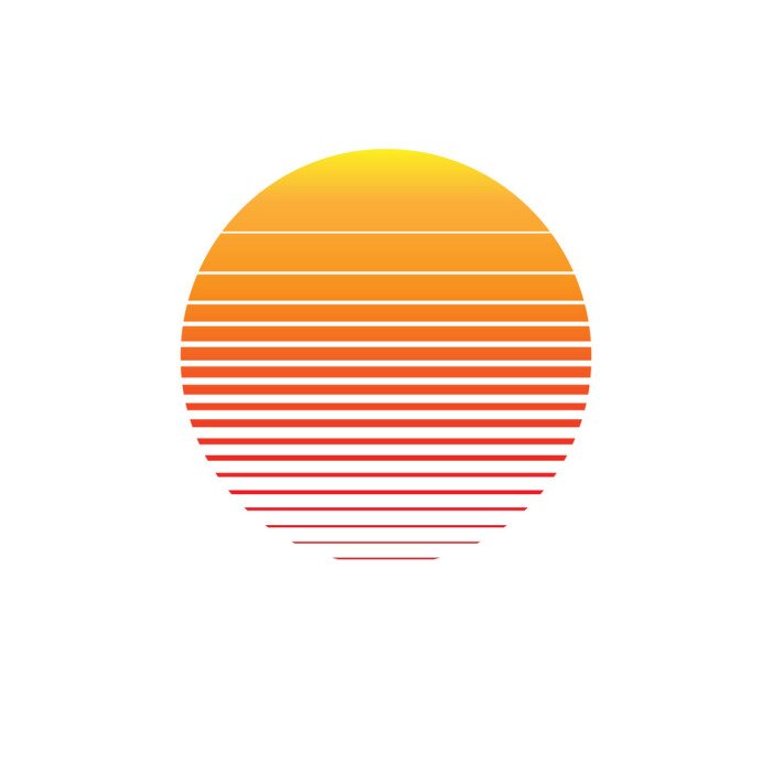 Poster Sonnenuntergang mit Streifen