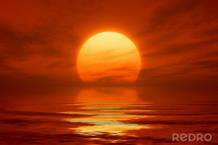 Poster Sonnenuntergang rot