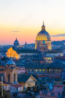 Poster Sonnenuntergang über Rom, gesehen vom Park Billa Borghese