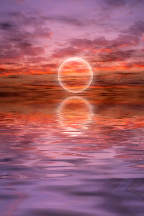 Poster Sonnenuntergang über ruhiger See