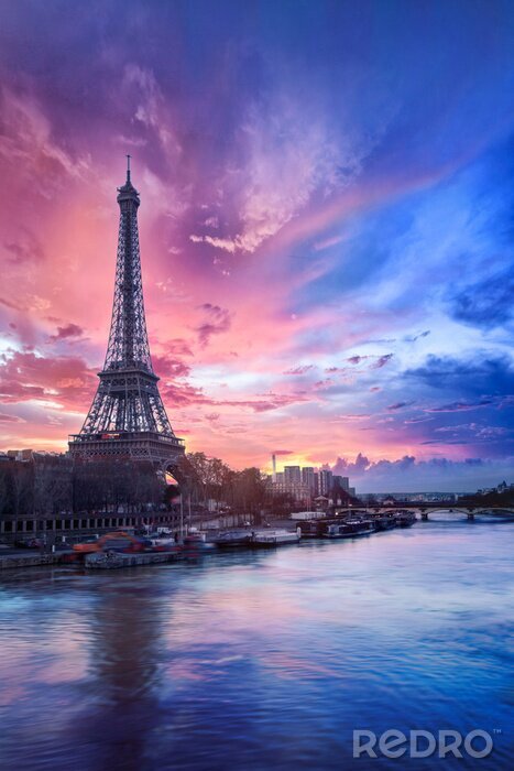 Poster Sonnenuntergangsfarben in Paris