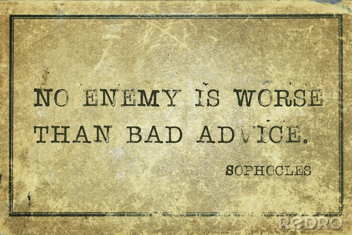 Poster Sophokles' Spruch über Feinde und schlechte Ratschläge