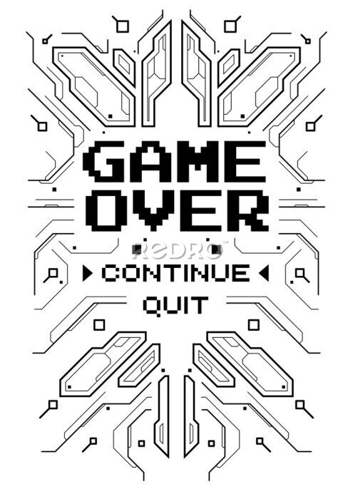 Poster Spiel über Retro-Illustration