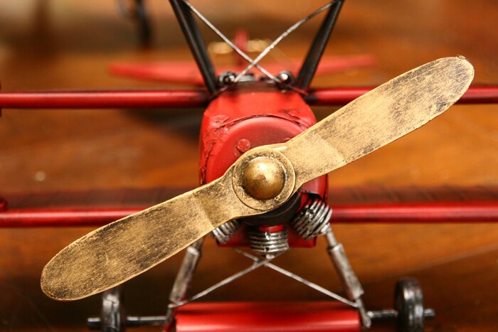 Poster Spielzeug-Flugzeug und Propeller