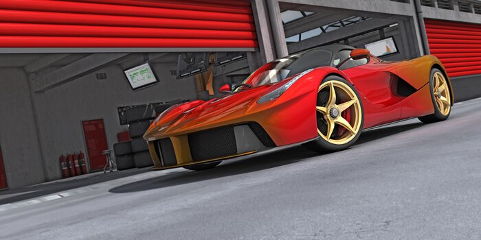 Poster Sportauto wie aus Computerspiel