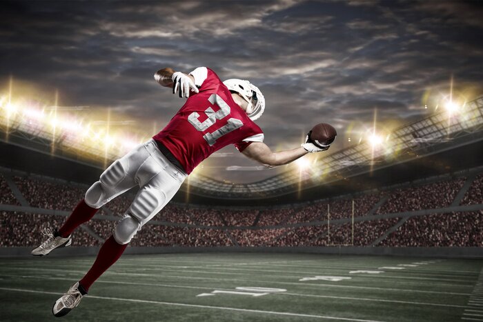 Poster Sportler auf dem Spielplatz von American-Football