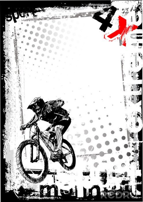 Poster Sportliche Emotionen am Fahrrad