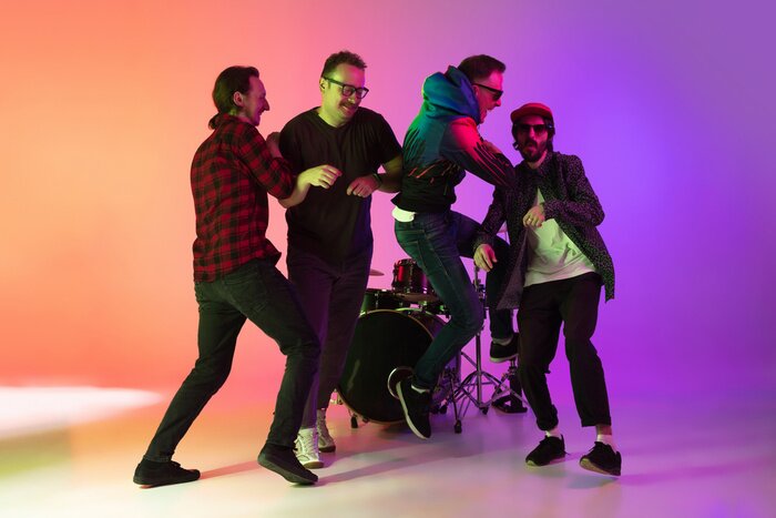 Poster Springende Musikband