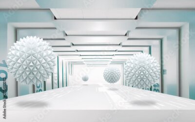 Poster Stachelige Kugeln im Tunnel