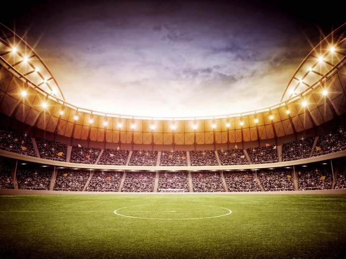 Poster Stadion im Abendschein