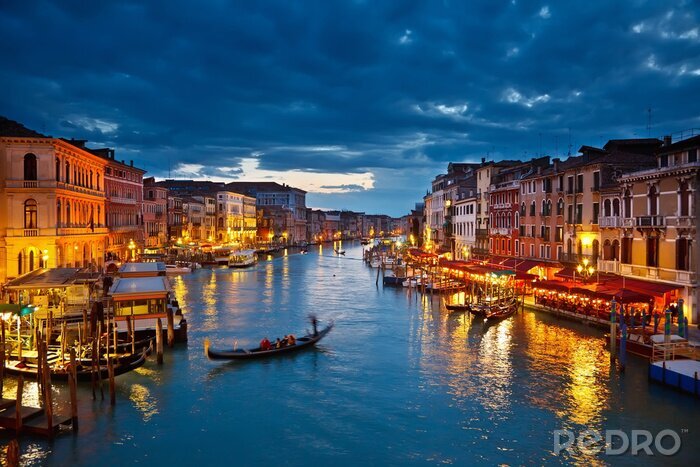 Poster Stadt bei Nacht Venedig