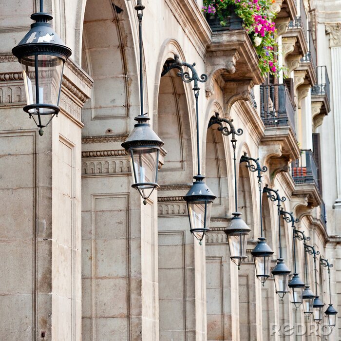 Poster Stadtlaternen in Barcelona