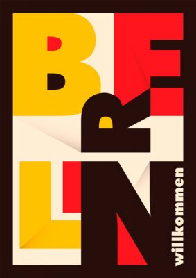 Poster Stadttypografie im Bauhaus-Stil