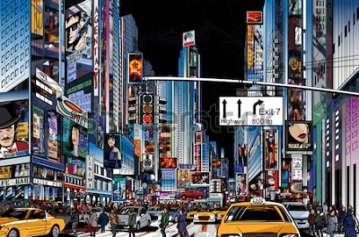 Poster Städte der Welt New York in Illustration