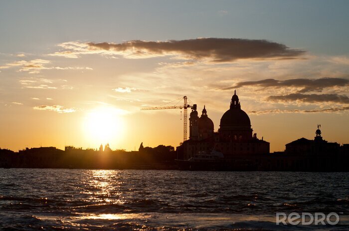 Poster Städte Europas Sonnenuntergang über Venedig