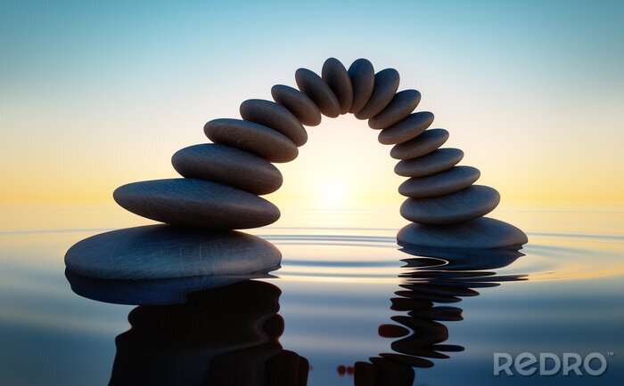 Poster Steinbrücke im Meer
