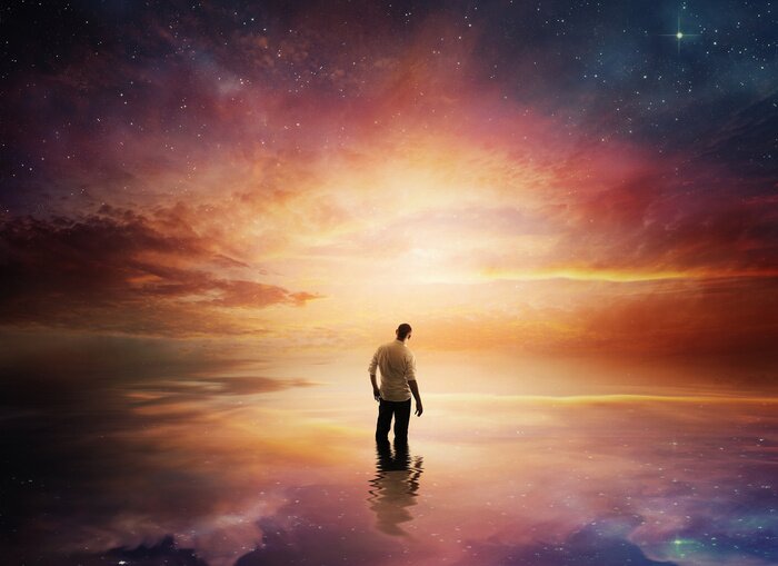 Poster Sterne Himmel bei Sonnenuntergang