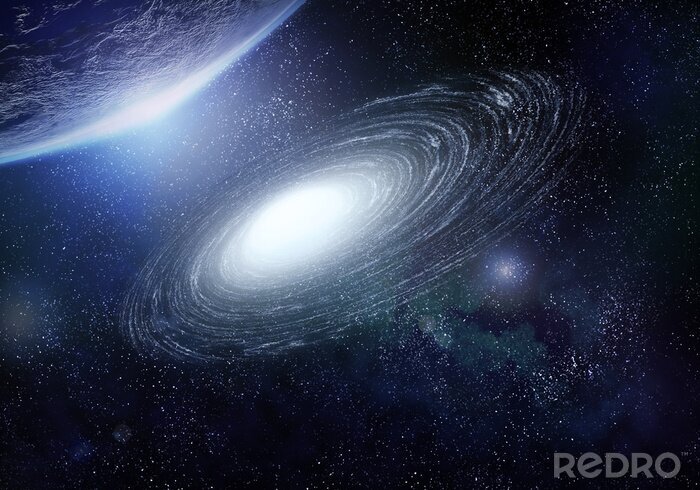 Poster Sternenkosmos als Hintergrund für Galaxie